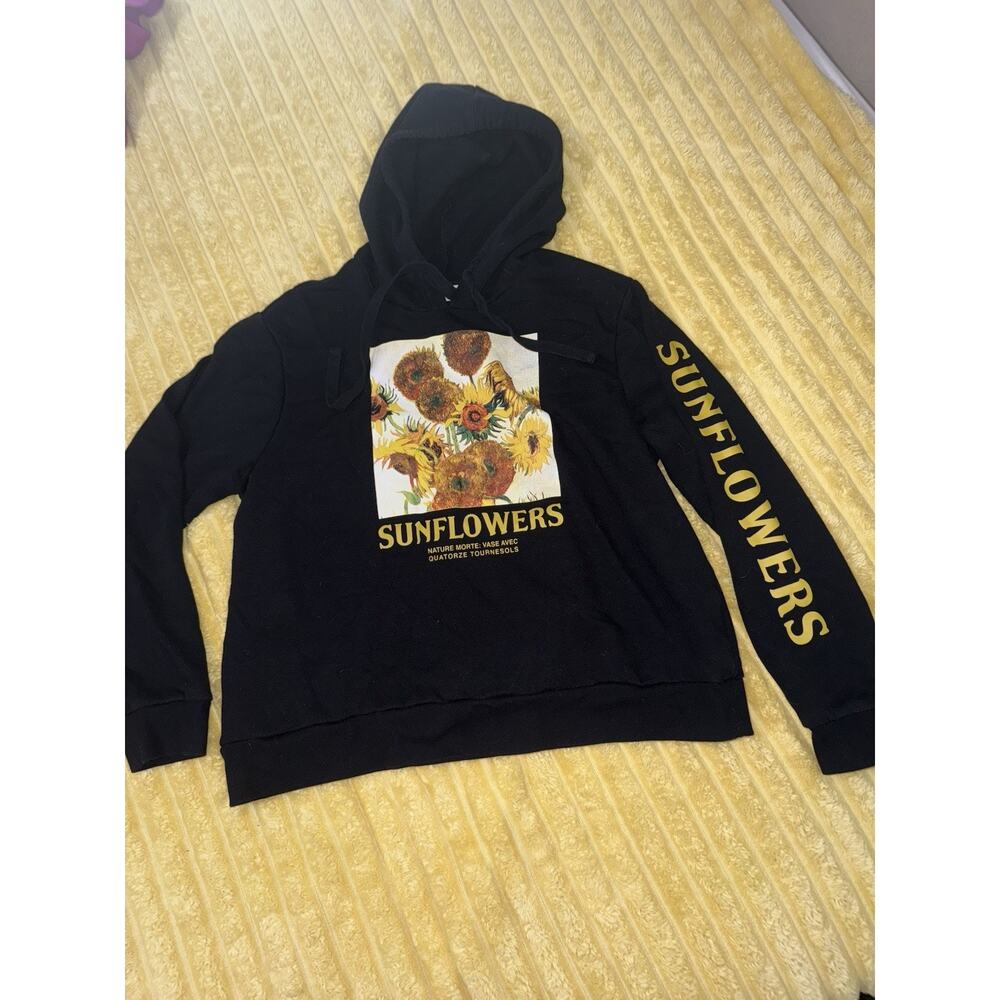 Vincent Van Gogh, Sunflower Artist, Hoodie Black Size Youth XL Or Wo Small